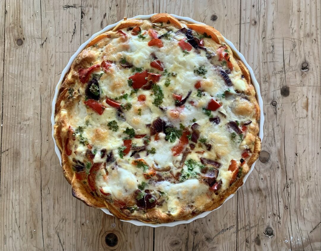 Sötpotatispaj med mozzarella