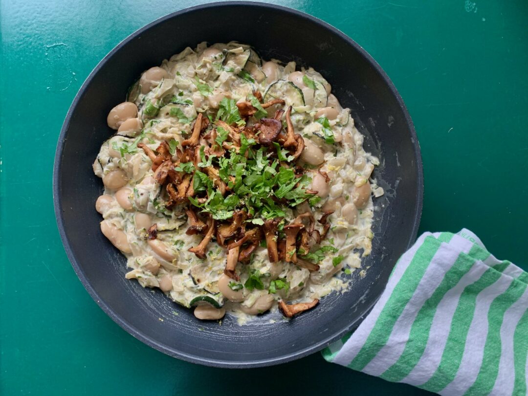 Bönrisotto med squash och kantareller