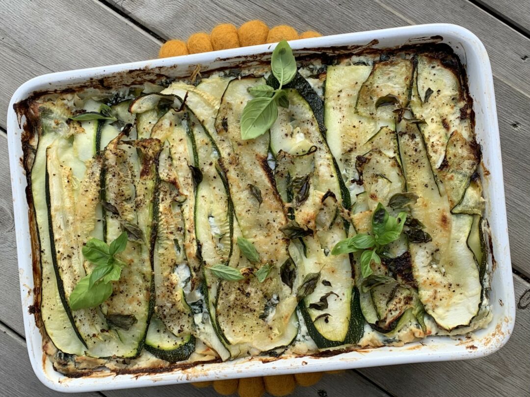 Squashlasagne med ricotta och fetaost