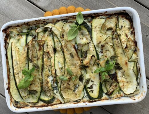 Squashlasagne med ricotta och fetaost