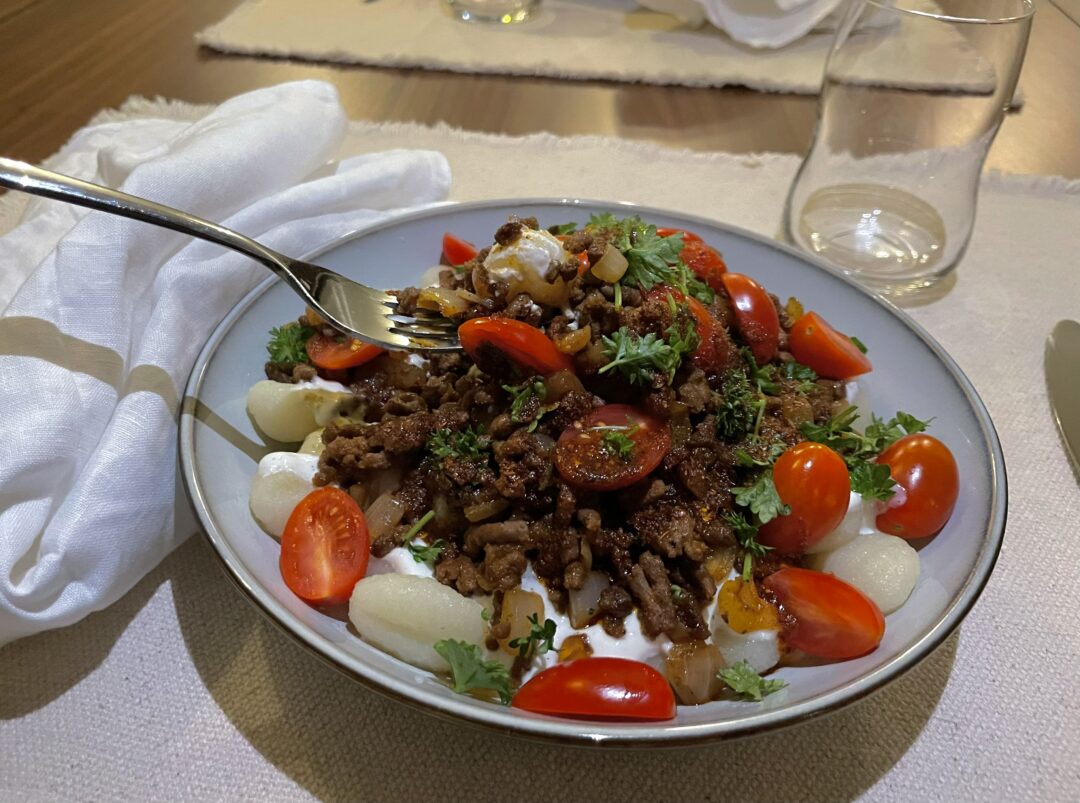 Gnocchi med turkisk inspiration, turkisk pasta